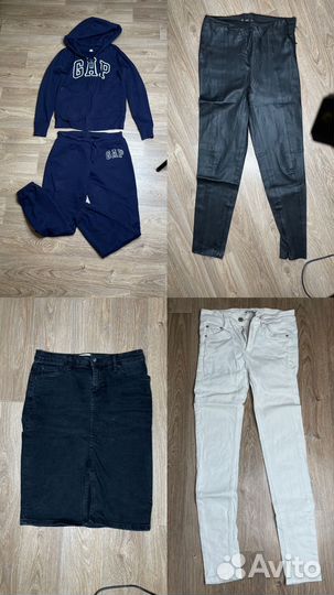 Костюм gap/кожаные брюки/белые джинсы/ юбка