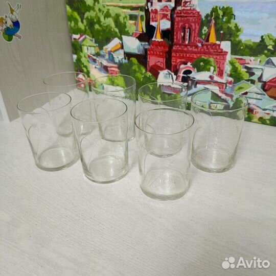 Набор Стопки стеклянные СССР. Стекло с гравировкой