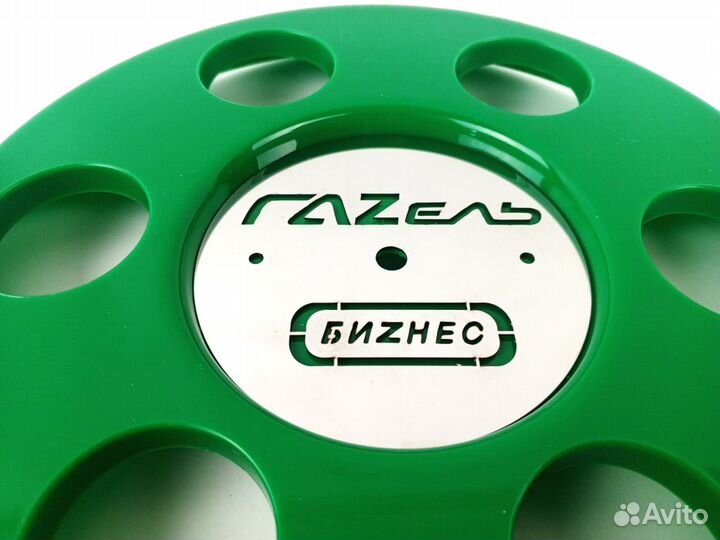 Колпаки зелёные на Газель Бизнес нержавейка 2шт