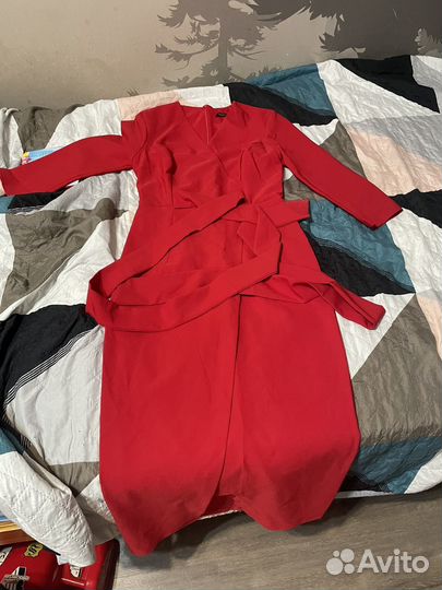 Платье красное 44