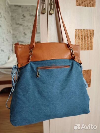 Новая джинсовая сумка вышивка