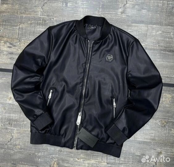 Мужская кожаная куртка Philipp Plein