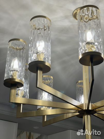 Люстра из латуни и стекла