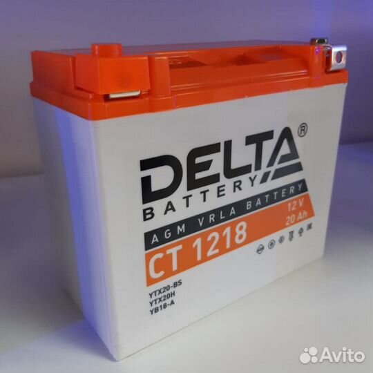 Аккумулятор 12В18Ач delta CT1218 (YTX20-BS) (кисло