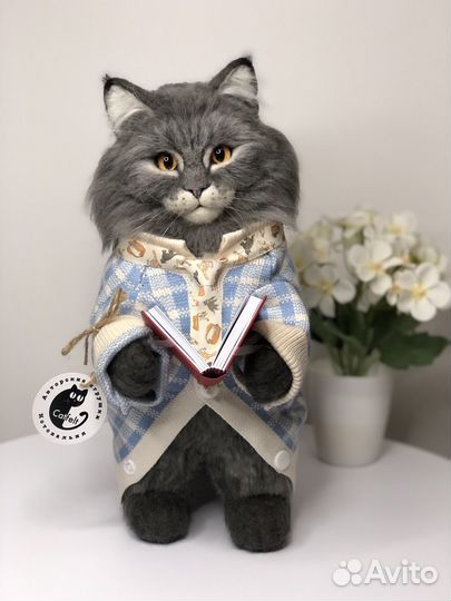 Кот мейн-кун ручной работы,авторская игрушка