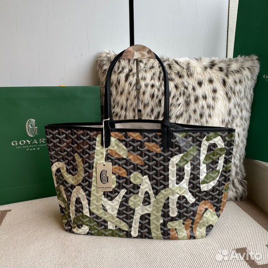 Cумка goyard tote зелёная