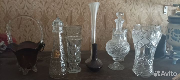Хрусталь СССР вазы, графины