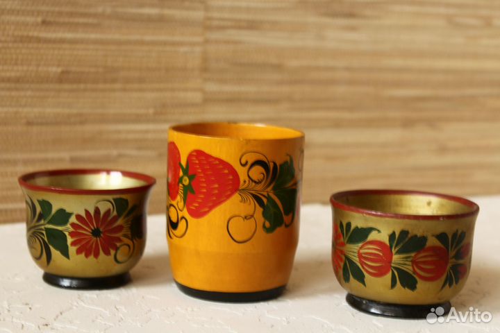 Посуда деревянная. Хохлома. СССР