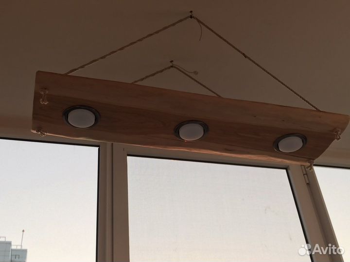 Люстра из дерева в стиле лофт