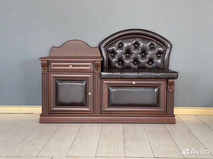 Банкетка-обувница с тумбой Благо Б5.11-4 орех