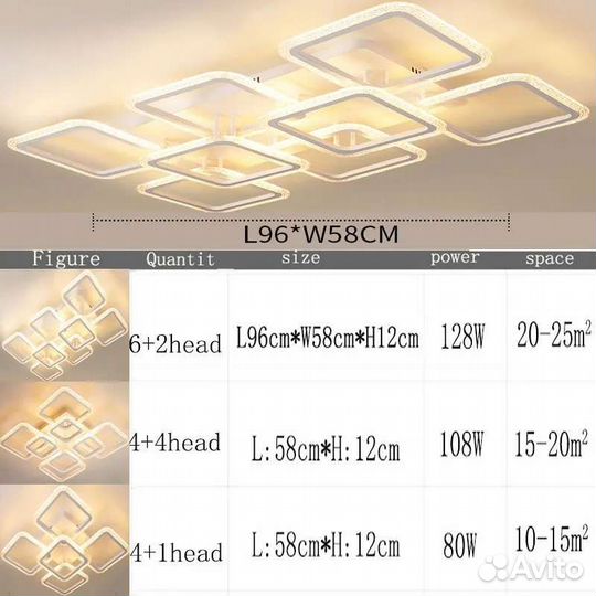 Люстра потолочная LED разные варианты