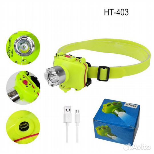 Подводный налобный аккум фонарь, новый