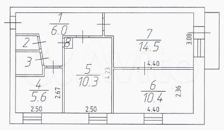 3-к. квартира, 50,1 м², 3/5 эт.