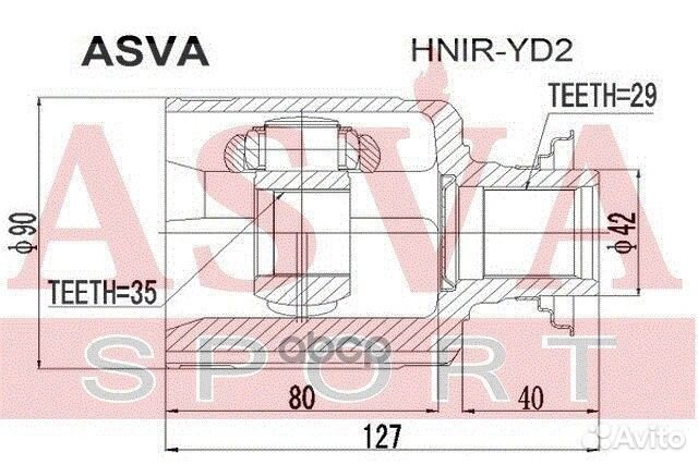 Шрус внутренний hnir-YD2 asva