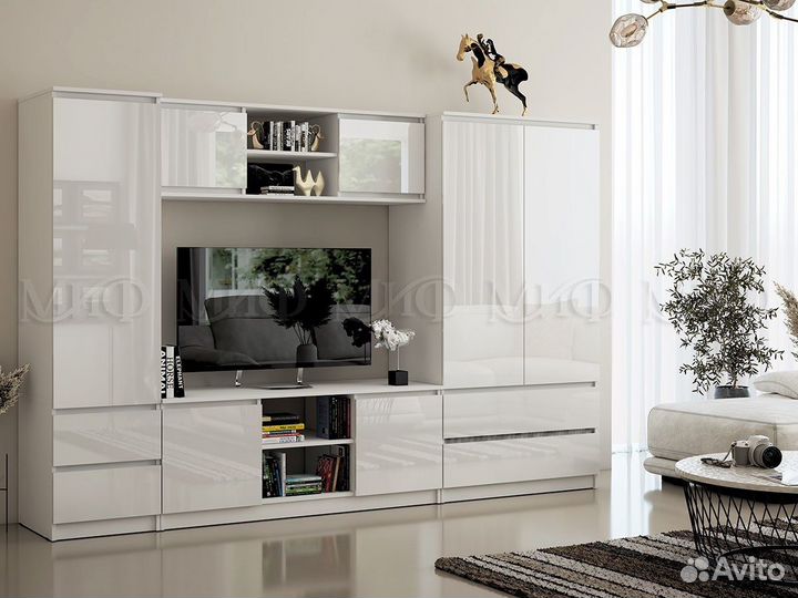 Гостиная Челси (модульная) Белый глянец/Белый
