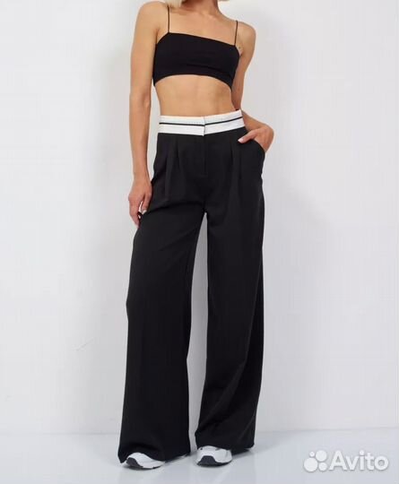 Брюки палаццо женские 42 44 новые черные