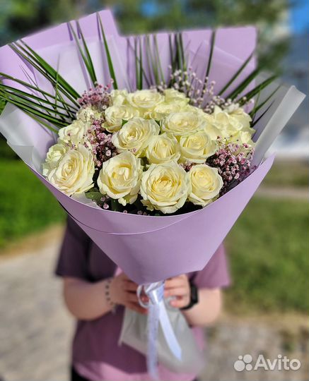 Крупные Розы Эквадор Букет 51 Роза Доставка Челны