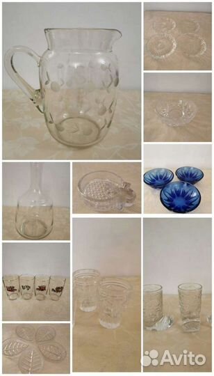 Вазы, креманки, розетки, графин, кувшин СССР 70 гг