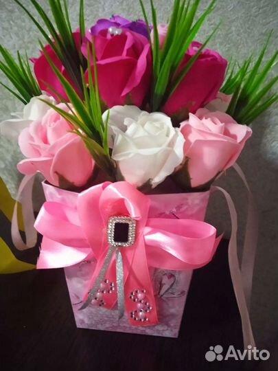 Букет из мыльных роз