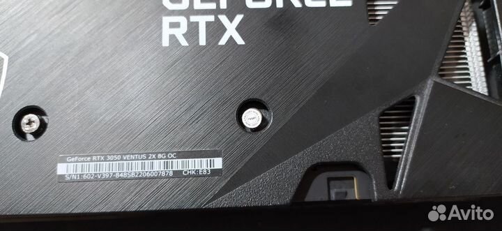 Видеокарта RTX 3050 MSI ventus 2X 8G OC DDR6