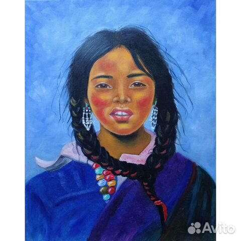 Картина маслом на холсте портрет девочки