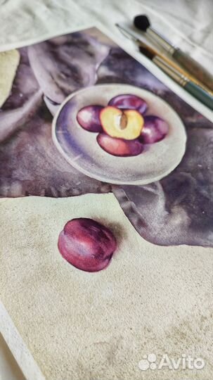 Картина в интерьер акварелью 