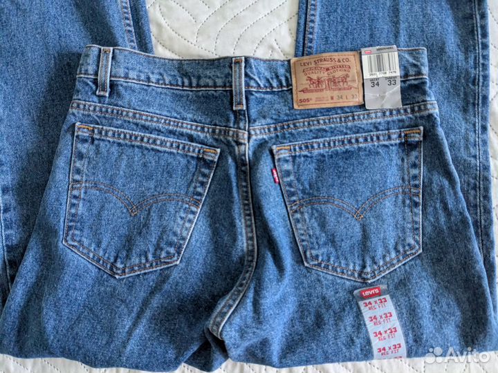 Оригинальные джинсы levis 505 34\33 пошив США 1995