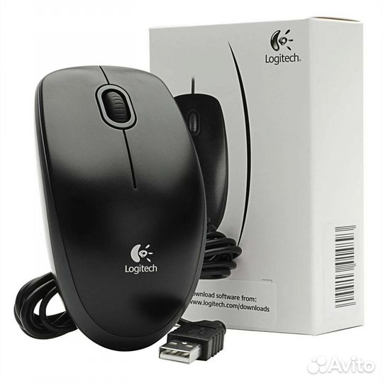 Мышь проводная Logitech B100 новая