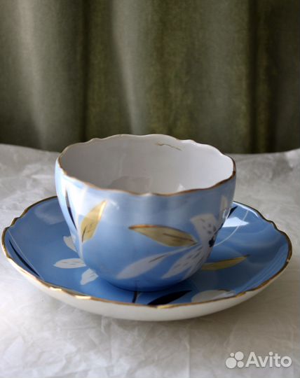 Редкая чайная пара Гигант Дулево