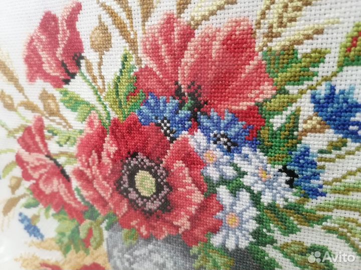 Картина вышитая крестом ручная работа 33*42