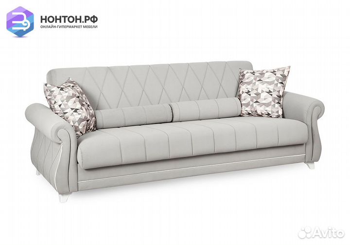 Диван книжка Роуз светло-серый