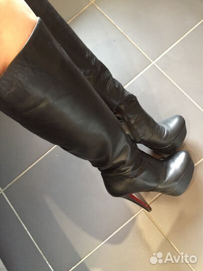 Новые Кожаные Сапоги ботфорты 37 размер Massimo Re