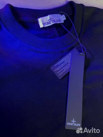 Свитшот Stone Island с карманом черный