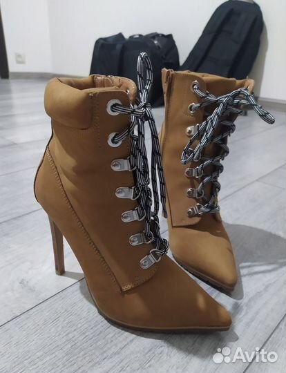 Ботильоны 36 Steve Madden & Timberland нат кожа