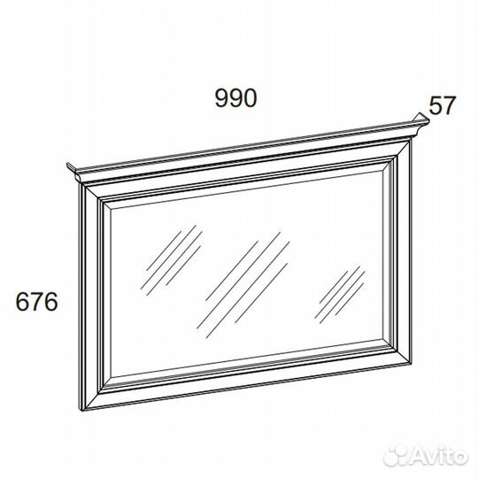 Зеркало навесное 90, monako, цвет Сосна винтаж/дуб