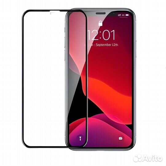 Защитное стекло с силиконовым краем iPhone Xs Max