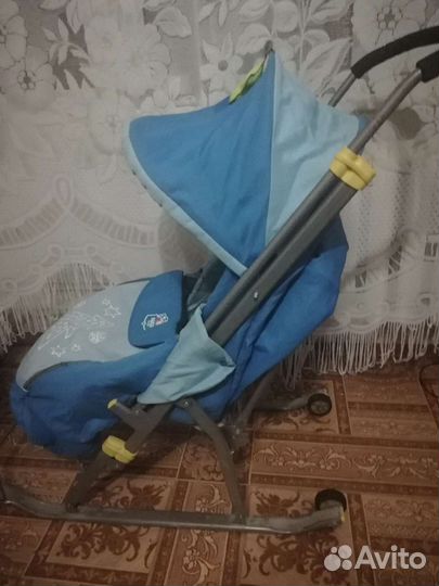 Детские санки с колесами бу