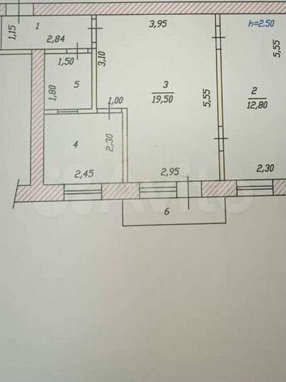 2-к. квартира, 46,5 м², 2/4 эт.