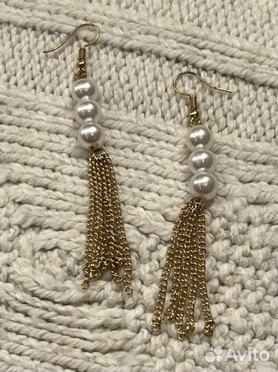 Серьги женские длинные украшения бижутерия