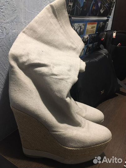 Сапоги льняные,женские лето осень