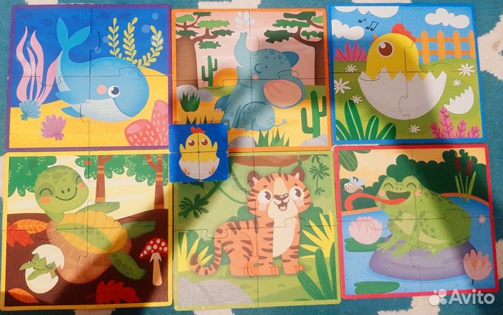 Кубики и пазлы 2в 1, Montessori baby