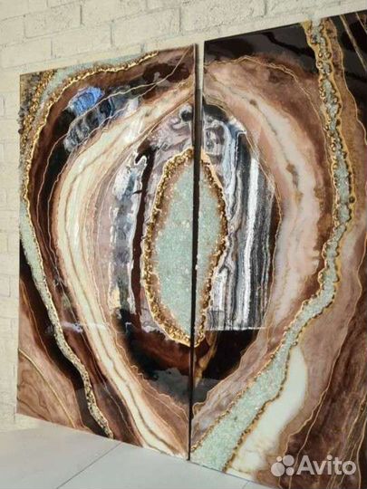 Модульное панно триптих Срез камня