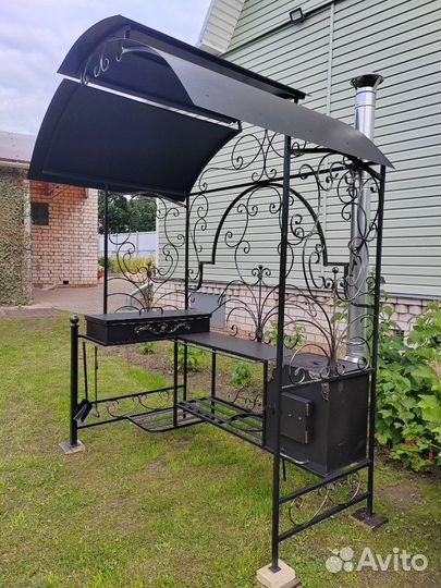 Мангал с печкой под казан