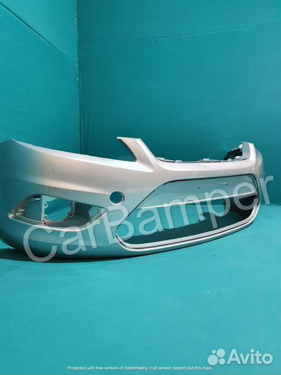 Бампер передний Форд Фокус 2 цвет серебристый