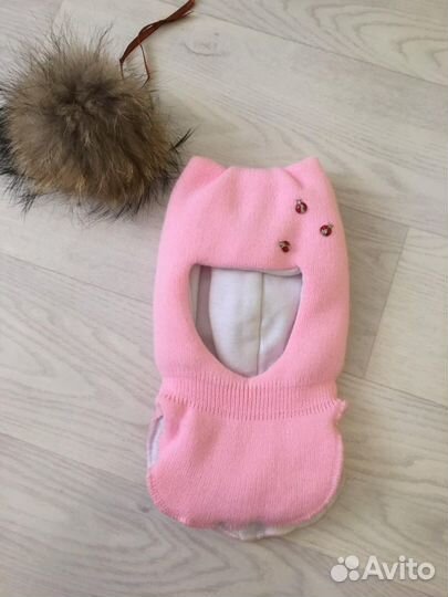 Шапка для девочки варежки манишка тюрбан