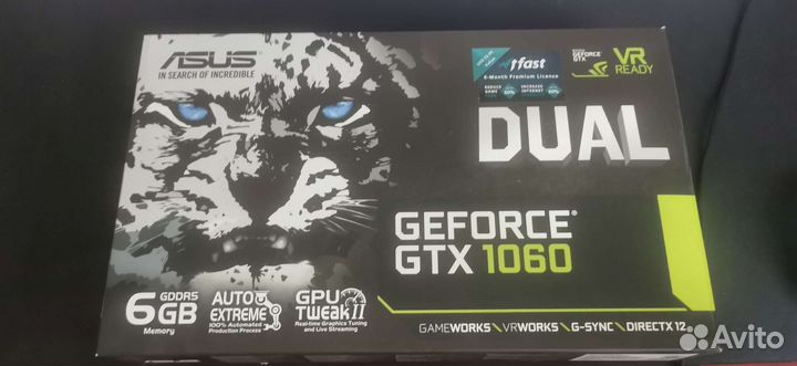 Видеокарта gtx 1060 6gb asus dual