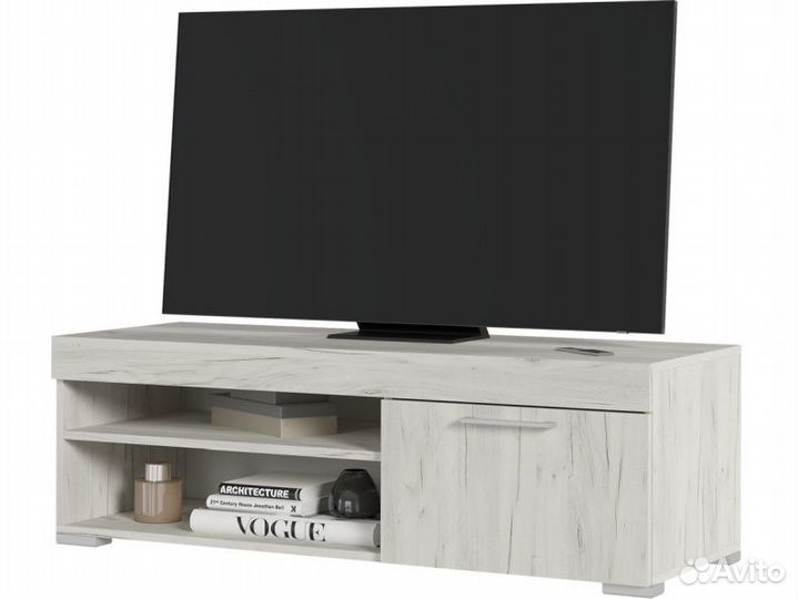 Тумба тв «Гранд», дуб крафт белый