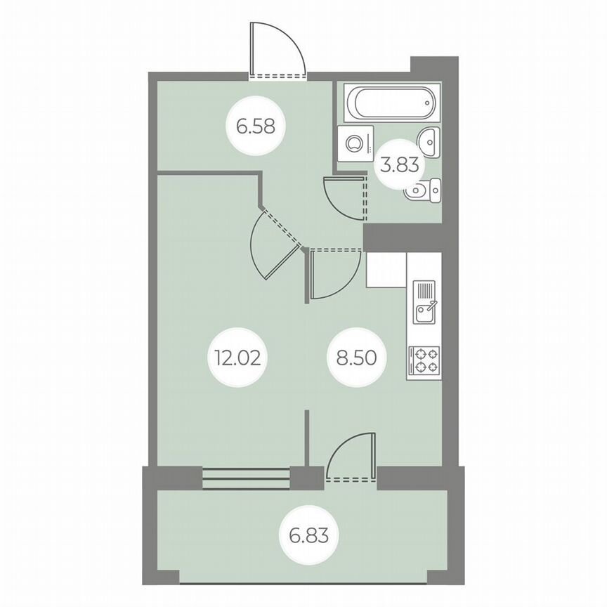 1-к. квартира, 34,4 м², 3/7 эт.
