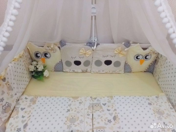 Бортики и комплект белья