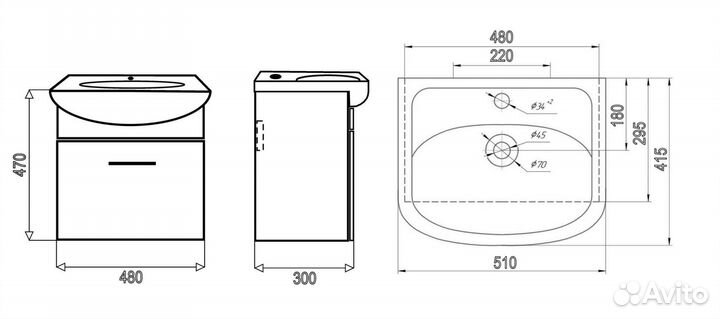 Тумба для ванной комнаты